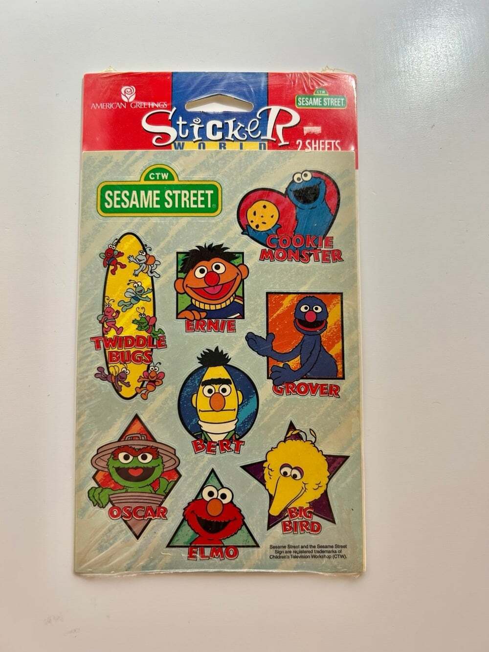 Sesame Street Stickers 1999 American Greetings 2 Sheets Vtg